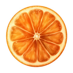 Orange slice isolated on transparent background
