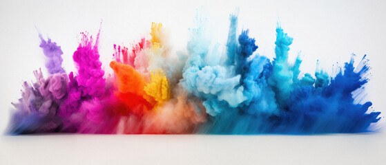 Colorful paint explosion isolated on white background. Colorful abstract background