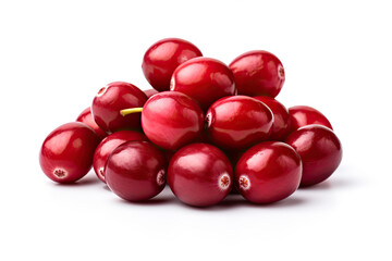 red cranberries isolated on white background