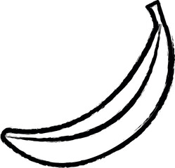 banana outline vector icon in grunge style