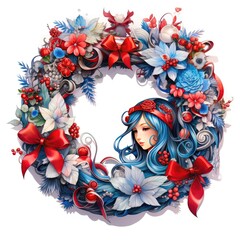 "Joyful Doorway Adornments: Festive Holiday Wreaths" Generativ AI.