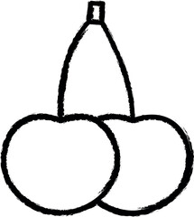 cherry outline vector icon in grunge style