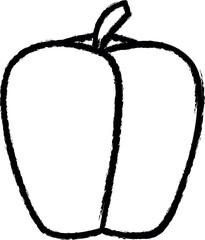 pepper outline vector icon in grunge style