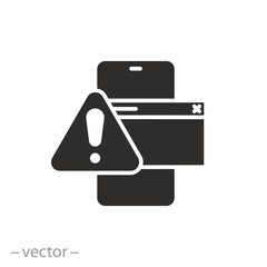 obscene site page warning icon, uncensored content, inappropriate censored content, flat symbol - editable stroke vector illustration - obrazy, fototapety, plakaty