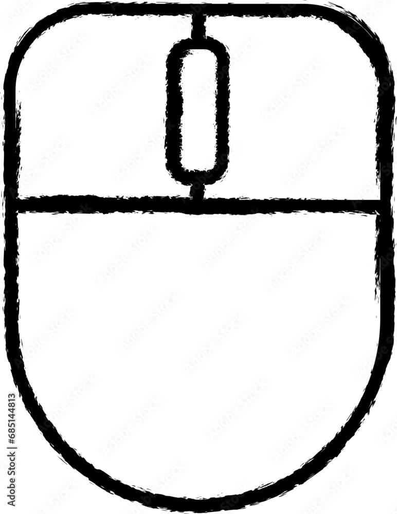 Poster computer mouse vector icon in grunge style