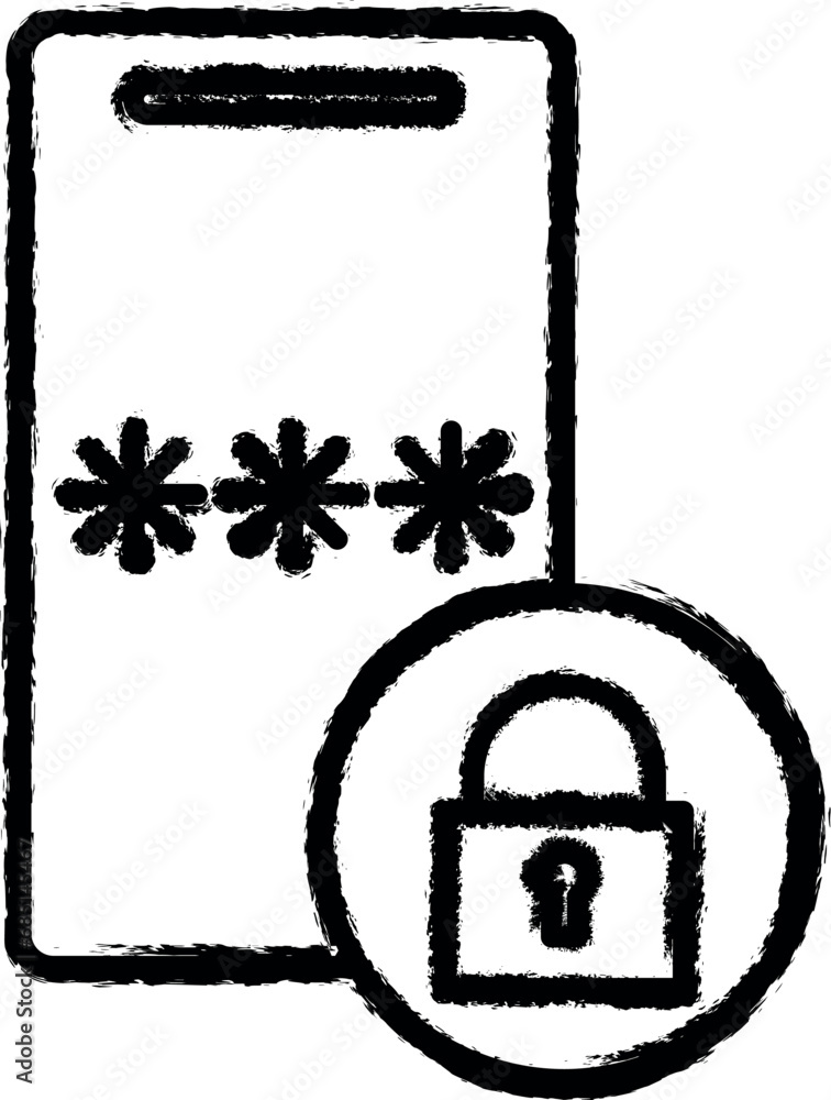 Poster code on the smart phone vector icon in grunge style
