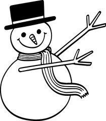 cute cartoon snowman illustration.