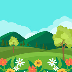 Spring nature landscape design background