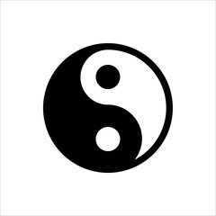 Yin and Yang vector symbol. isolated on white background