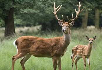 Obraz premium Elysian Elegance: Richmond Park's Timeless Deer Sanctuary