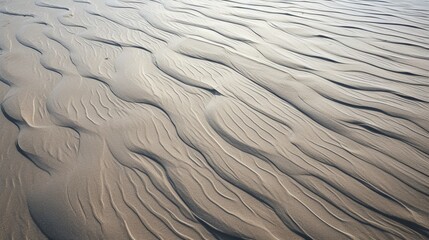 The abstract art of wet sand patterns, as the tide recedes, leaving behind nature's canvas.