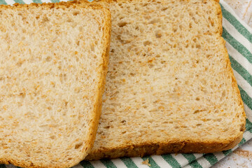 tranches de pain complet, en gros plan