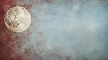 Obraz na płótnie Canvas Bohemian Moon Sorcerer Bard (Pale Blue, Silver, Burgundy) Background Texture - Blue, Silver and Red Bohemian Grunge Wallpaper created with Generative AI Technology