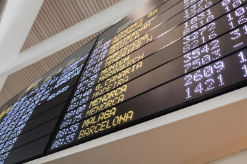 Information signage with time at terminal
