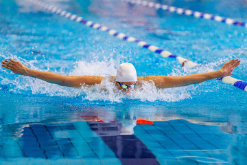 athlete swimmer swim butterfly stroke competition race, summer sports games