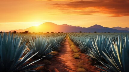 background agave tequila drink field illustration cactus nature, mexico agriculture, landscape mexican background agave tequila drink field - obrazy, fototapety, plakaty