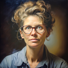 Portrait of a Teacher.  Generated Image.  A digital rendering of a modern day teacher’s portrait.