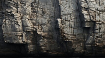 The rugged textures of a rocky cliff, worn by time and elements.
