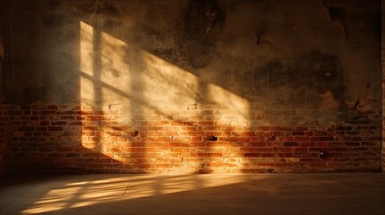 The subtle play of light and shadow on an old brick wall, telling tales of history.