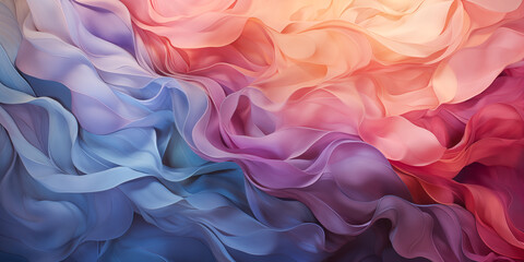 Abstract bright pink, purple soft fabric wavy folds. Modern luxury satin wave drapes background. Smoke wavy texture waves material backdrop, feminine, girly Illustration backdrop copy space by Vita - obrazy, fototapety, plakaty
