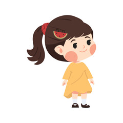 Kid Girl happy cartoon vector