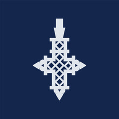 Ethiopian antique cross. high quality vector illustration with detailed pattern. 