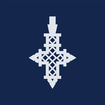 Ethiopian antique cross. high quality vector illustration with detailed pattern. 