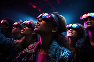 Globally connected virtual reality concert experience uniting audiences, futurism image