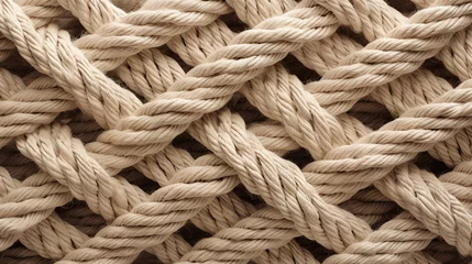 Fotobehang Maillage de cordes en laine en gros plan © HKTR-atelier