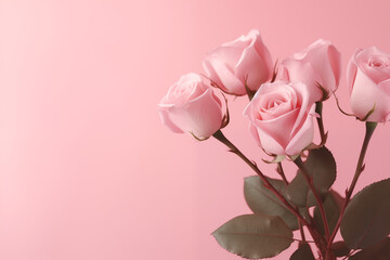 Roses isolated on pink background