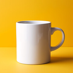 simple white mug mock up for custom prints basic print on demand template isolated on minimalistic background for advertising