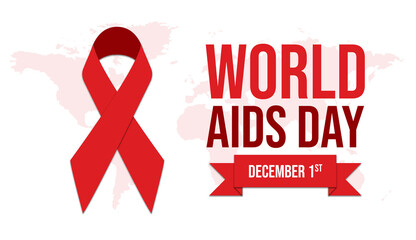 World Aids Day concept. Aids Awareness Red Ribbon banner illustration