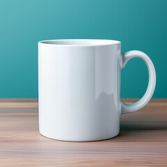 simple white mug mock up for custom prints basic print on demand template isolated on minimalistic background for advertising