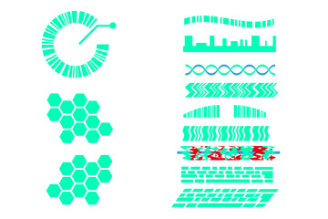 サイバーパンクのイメージのグラフィックセット