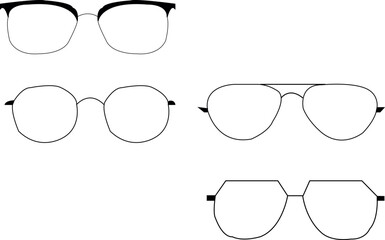 Modern sunglasses set illustration