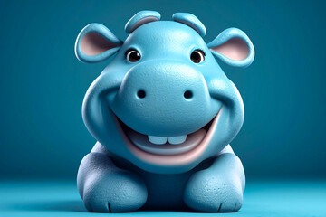 a cute little adorable hippo with big eyes