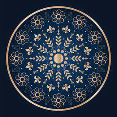 Vector luxury mandala background with golden pattern east style