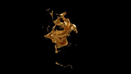 3D Render Splash Gold Liquid Water Background