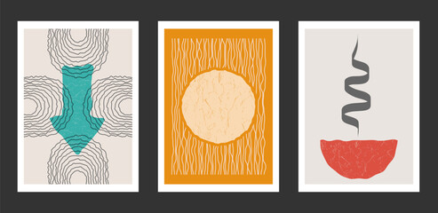 A collection of abstract posters for the interior. Pattern for wall decoration, room design, prints and creative ideas