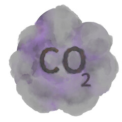 CO2 Carbon Dioxide water color isolate