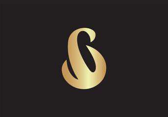 Modern minimalist logo design vector template. Gold colour. Editable vectors.