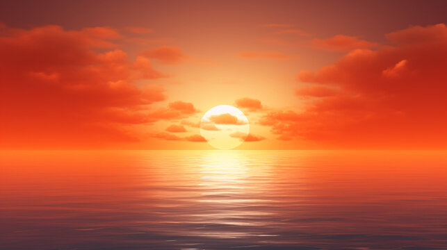 Beautiful Sunrise Background, Painting the Sea in a Palette of Gentle Hues