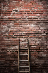 Brick wall background , ladder on the right side