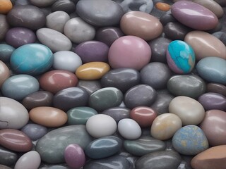 Fototapeta na wymiar Marble pebbles background. AI generated illustration