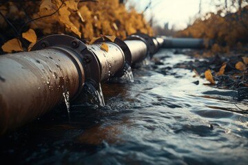 Obraz na płótnie Canvas rusty pipe ,pipeline in the water