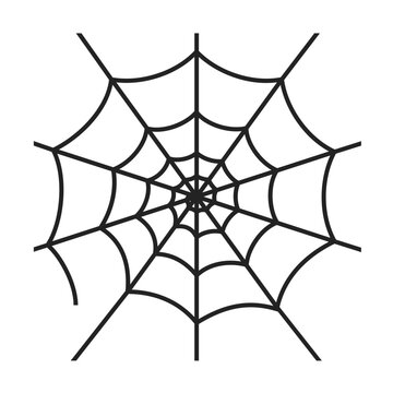 Circular spiral spide web. Vector illustration