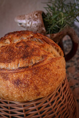 Sourdough bread moody details contrast colors