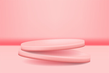 Podium Valentine soft pink 3d simple illustration
