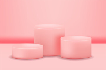 Podium Valentine soft pink 3d simple illustration