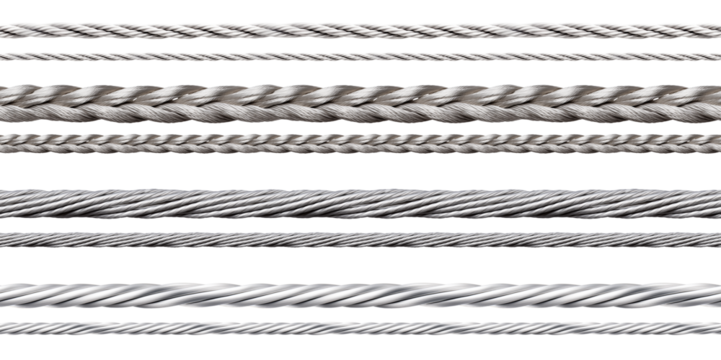 Cable - Wire - Cord - String - Rope - seamless pattern - Isolated Transparent PNG - Silver, Metal, Iron, Steel - Various Shapes and models